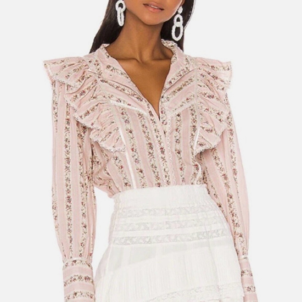 LoveShackFancy Beatrix Macaroon Top